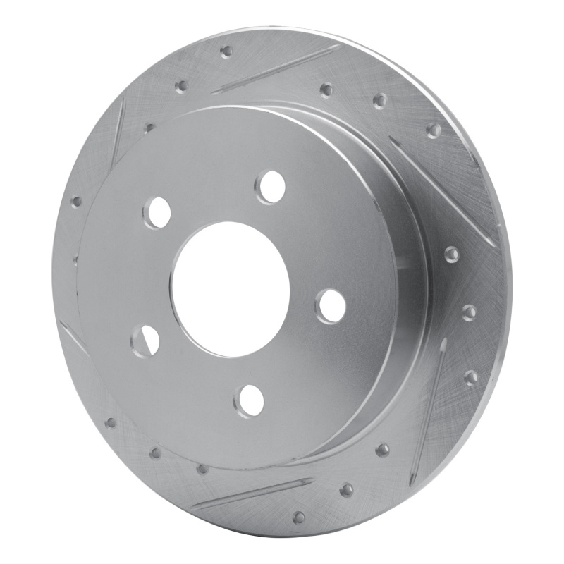 Buick Century Brake Rotor (1) - Rear Left - R1 Concepts - Drilled & Slotted - Silver - `97-`05